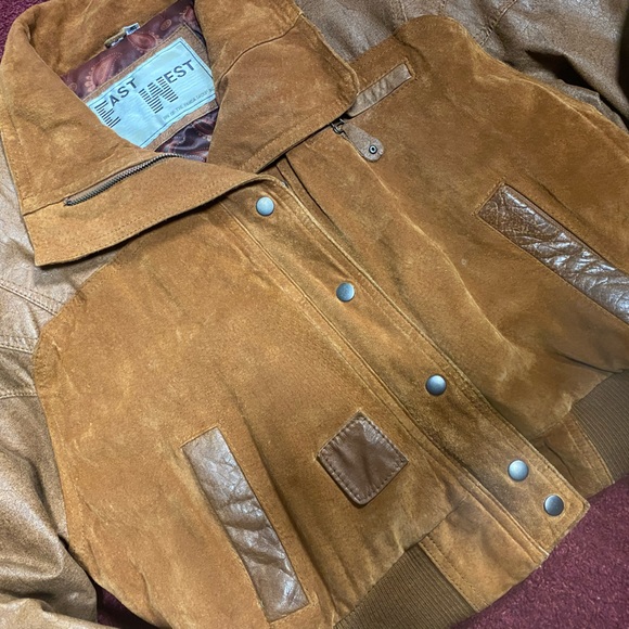 Vintage east west 
suede leather bomber
jacket euc - Picture 3 of 16